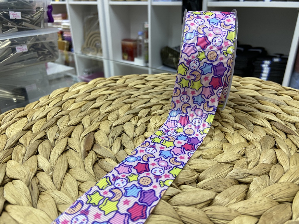 BASKILI KURDELE 4 CM / 1 METRE