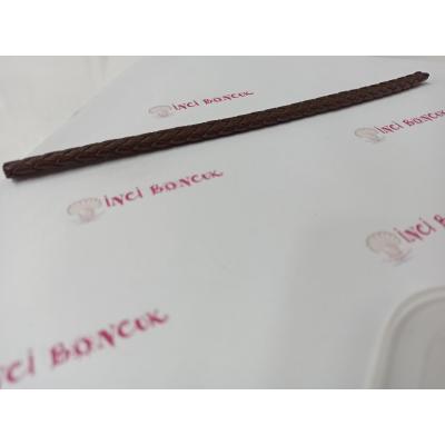 KAHVE RENK 10mm Yassı Hakiki Deri (20cm uzunluğunda) No: 2