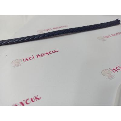LACİVERT 10mm Yassı Hakiki Deri (20cm uzunluğunda) No: 23