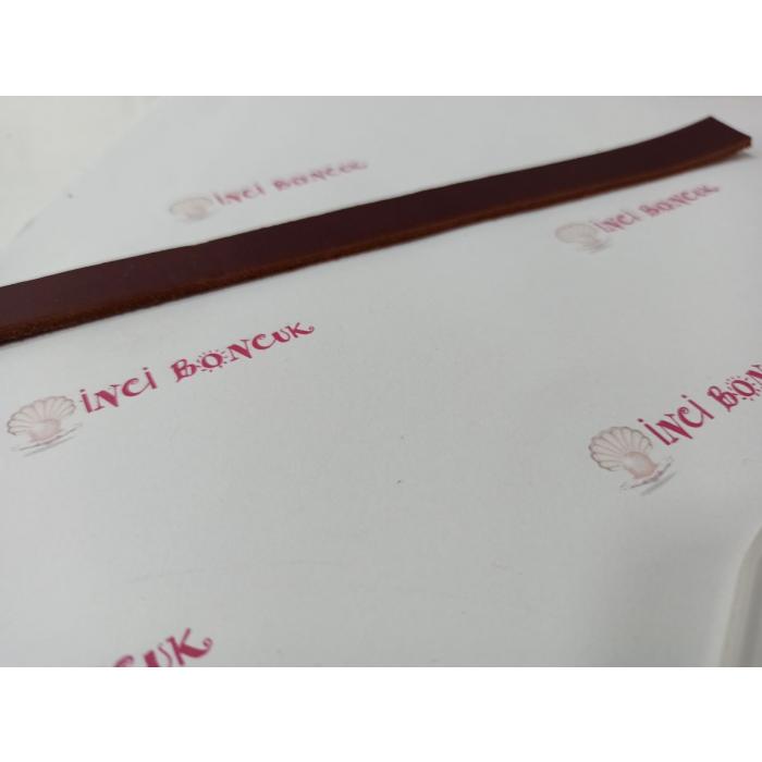 BORDO 15mm Yassı Hakiki Deri (20cm uzunluğunda) No: 28