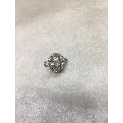 12mm Gümüş Renk Taşlı Top Mıknatıslı Klipsler