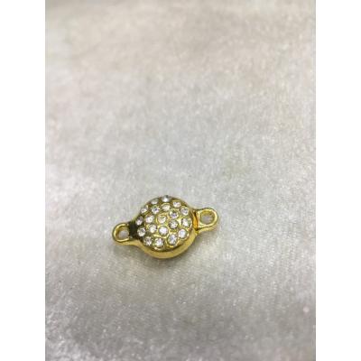 12mm Yassı Gold Renk Taşlı Top Mıknatıslı Klipsler
