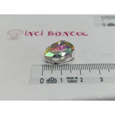 13x18mm Kasalı Damla Rivoli Kristal Taş No: 2