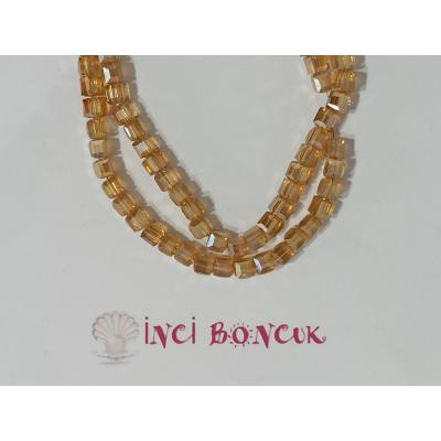 4mm Küp Kesim Kristal Boncuk No: 1