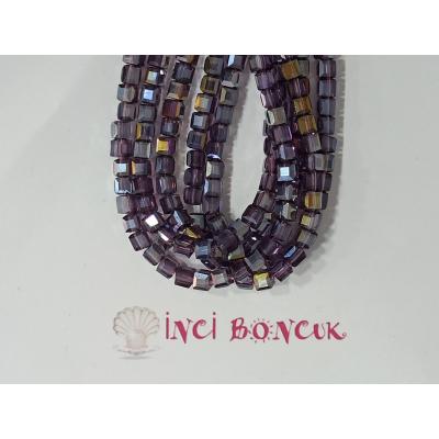 4mm Küp Kesim Kristal Boncuk No: 14
