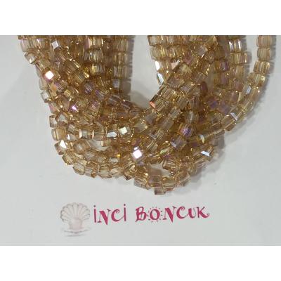 4mm Küp Kesim Kristal Boncuk No: 24