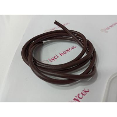 4mm Yuvarlak Hakiki Deri (Metre Fiyatıdır) No: 14