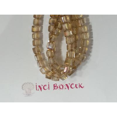 6mm Küp Kesim Kristal Boncuk No: 8