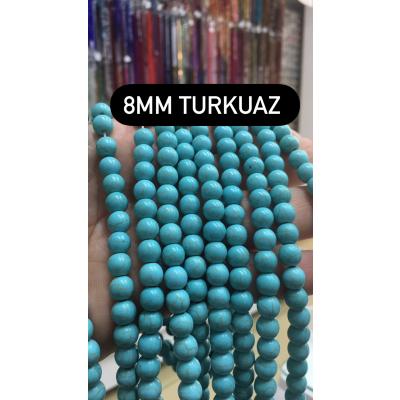8mm Doğal Taş Turkuaz 