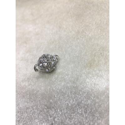 8mm Gümüş Renk Taşlı Top Mıknatıslı Klipsler