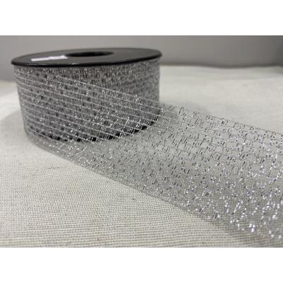 FİLE KURDELE GÜMÜŞ 4 CM / 1 METRE