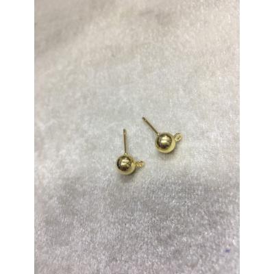 Gold Renk 4mm Top Küpe Klipsi No:47