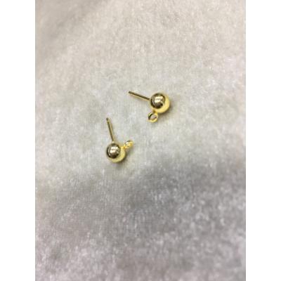Gold Renk 6mm Top Küpe Klipsi No:48