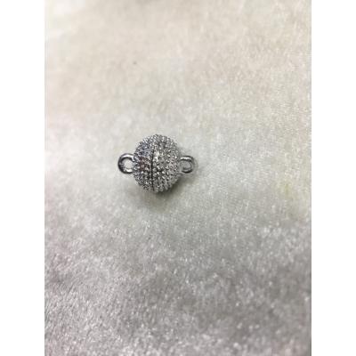 Gümüş Renk 10mm Mıknatıslı Yuvarlak Kapama Tırtıklı