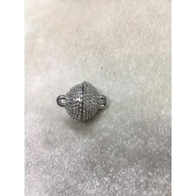 Gümüş Renk 12mm Mıknatıslı Yuvarlak Kapama Tırtıklı
