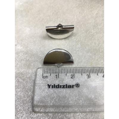 (ADET FİYATIDIR) Gümüş Renk 2 cm Bombeli T...