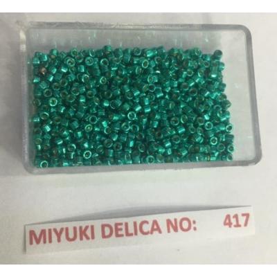 No: 417 Miyuki Delica 11/0 DB2506 Galvaniz Kaplama Yeşil (5 gram)