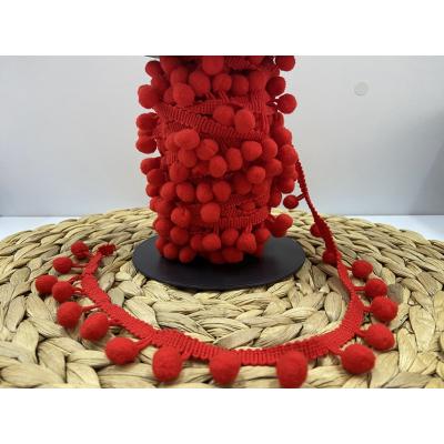 ŞERİT PONPON KIRMIZI / 1 METRE