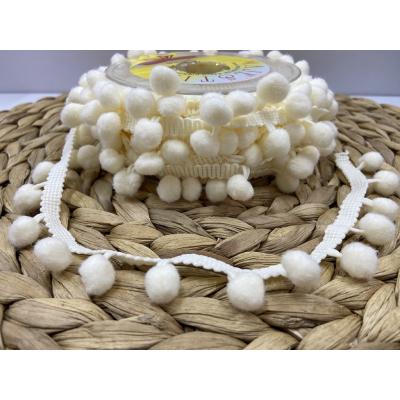 ŞERİT PONPON KREM / 1 METRE