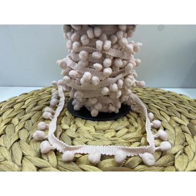 ŞERİT PONPON UÇUK PEMBE / 1 METRE