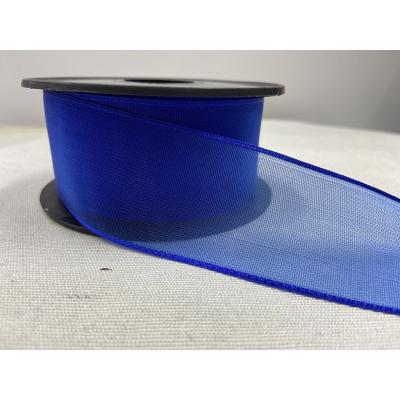 ŞİFON KURDELE SAKS MAVİ 4 CM / 1 METRE