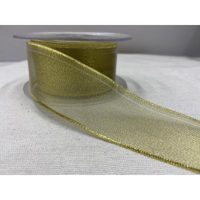 SİMLİ SATEN KURDELE ALTIN SARI 4 CM / 1 METRE