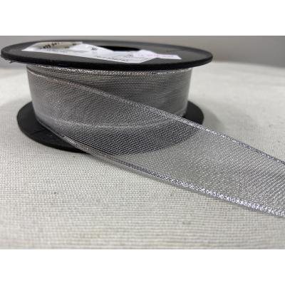 SİMLİ SATEN KURDELE GÜMÜŞ 2,5 CM / 1 METRE