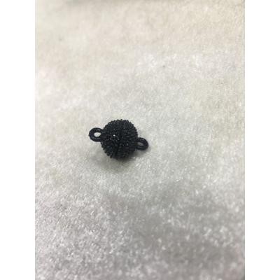 Siyah Renk 10mm Mıknatıslı Yuvarlak Kapama Tırtıklı