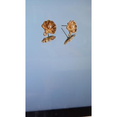 Tasarım Gold Renk Küpe Klipsi No:2