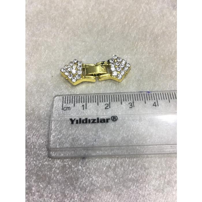 Taşlı Gold Renk Kapama