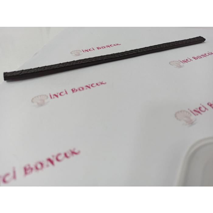 SİYAH RENK 6mm Yassı Hakiki Deri (20cm uzunluğunda) No: 12