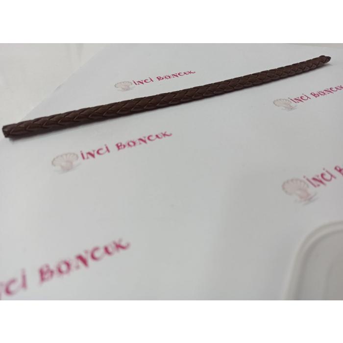 KAHVE RENK 10mm Yassı Hakiki Deri (20cm uzunluğunda) No: 2