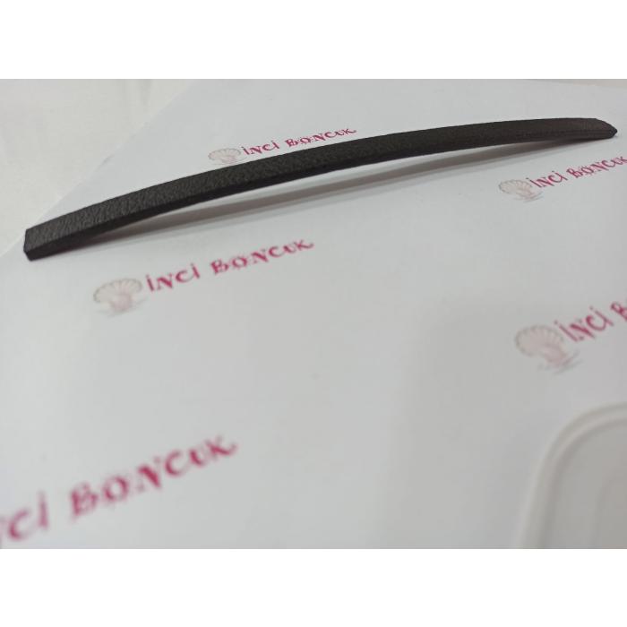 SİYAH 10mm Yassı Hakiki Deri (20cm uzunluğunda) No: 7