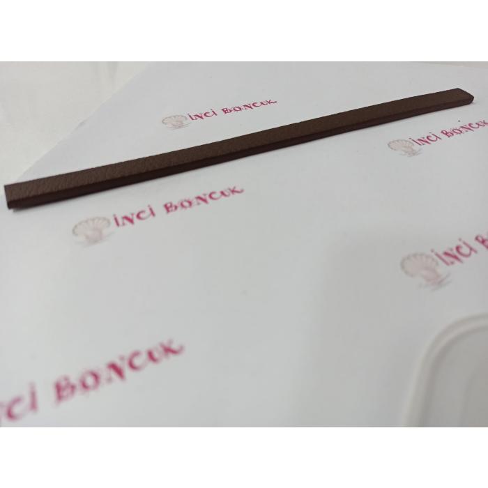 KOYUKAHVE 10mm Yassı Hakiki Deri (20cm uzunluğunda) No: 8
