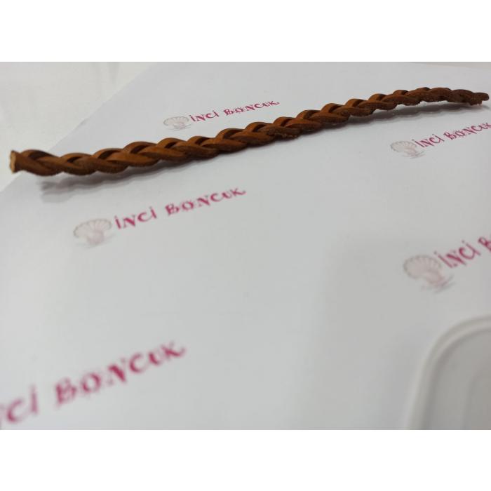 TABA 10mm Yassı Örgü Hakiki Deri (20cm uzunluğunda) No: 5