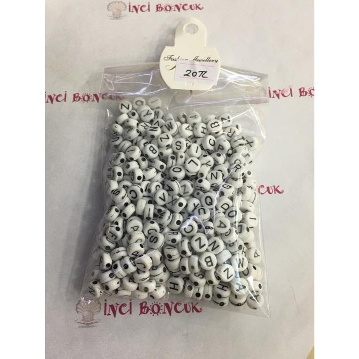 4mm*7mm Yuvarlak Harf Boncuklar No:10 (MİX) 50 GRAMLIK KARIŞIK PAKETLER İÇİNDE 350 BONCUK ADET VAR.