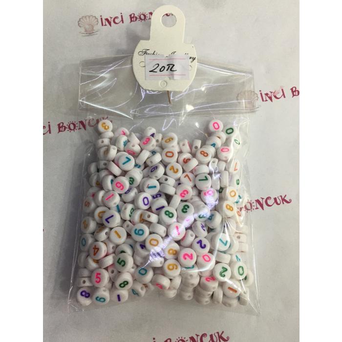 4mm*7mm Yuvarlak Rakam Boncuklar No:8 (MİX) 50 GRAMLIK KARIŞIK PAKETLER İÇİNDE 350 BONCUK ADET VAR.