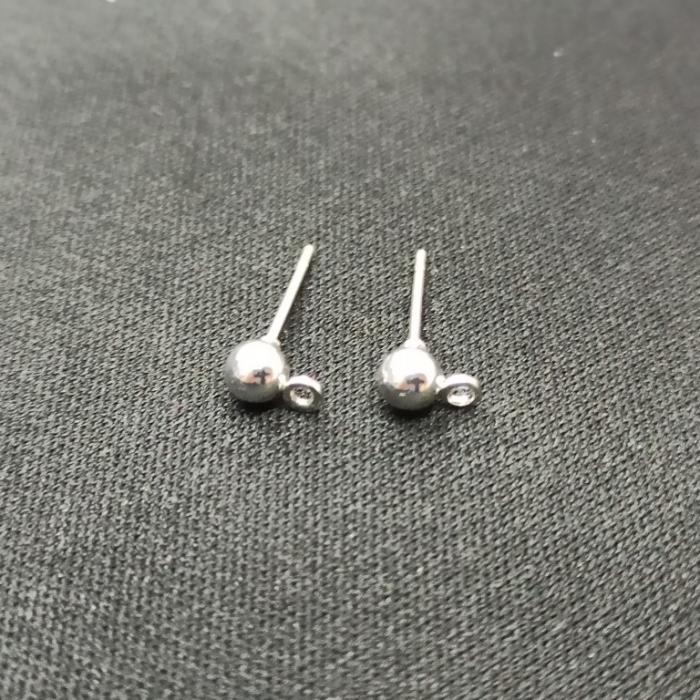 4mm Gümüş Renk Küpe Klipsi No: 32
