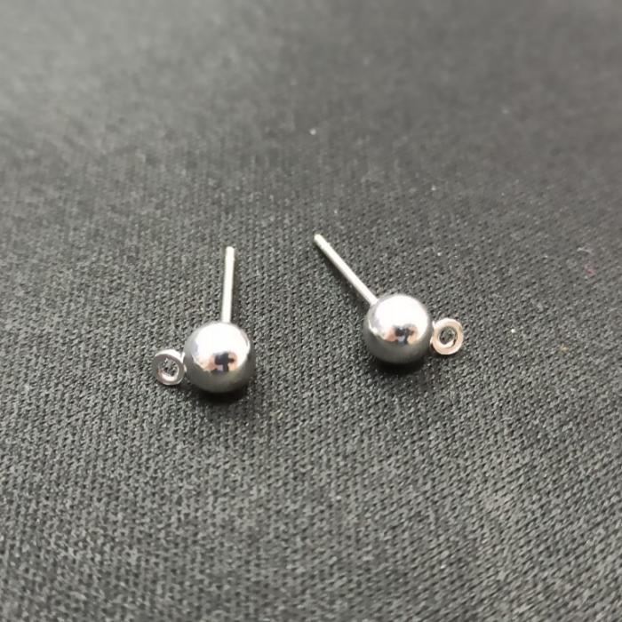 5mm Gümüş Renk Küpe Klipsi No: 33
