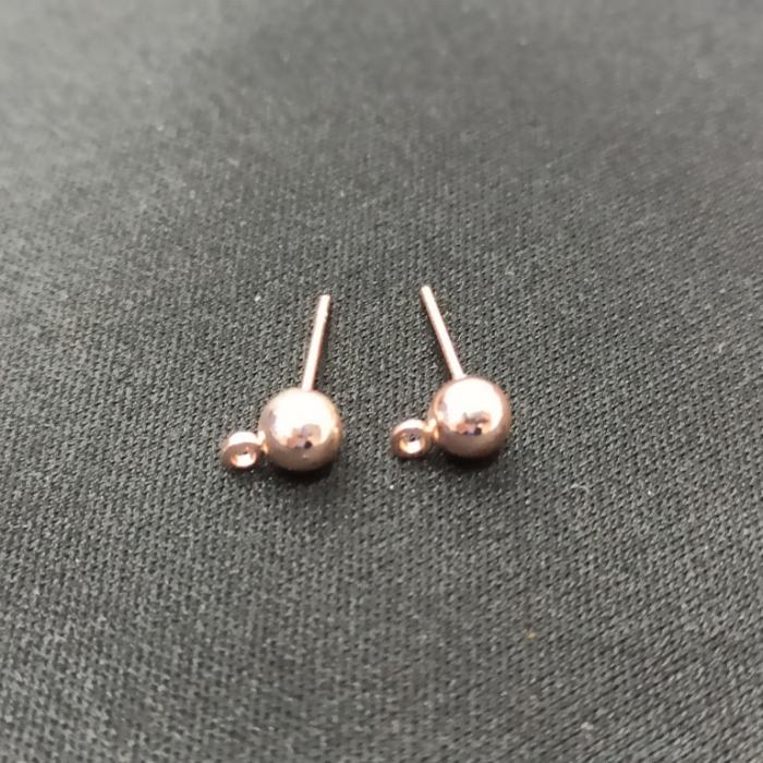 5mm Rose Renk Küpe Klipsi No: 19