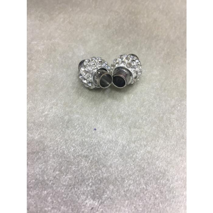 6mm Beyaz Taşlı Kovanlı Mıknatıslı Kapama