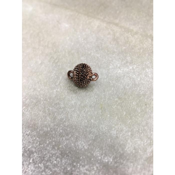 Bakır Renk 10mm Mıknatıslı Yuvarlak Kapama Tırtıklı