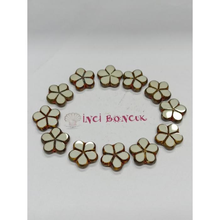 Çiçek Formunda 15mm Çapında Çek Kristal Boncuklar No: 27 (Adet Fiyatıdır)