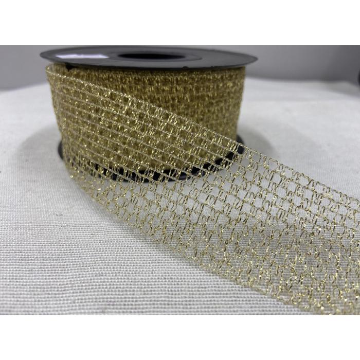 FİLE KURDELE ALTIN SARI 4 CM / 1 METRE