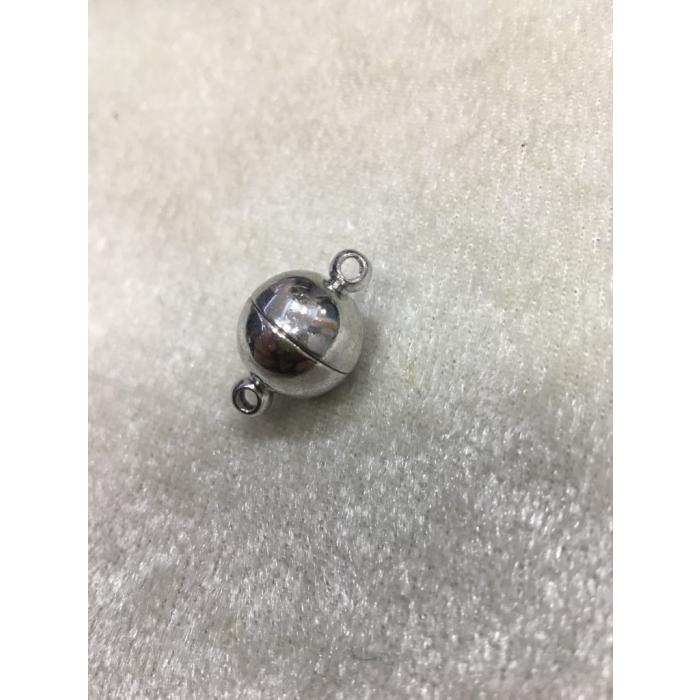 Gümüş Renk 10mm Mıknatıslı Yuvarlak Kapama Düz
