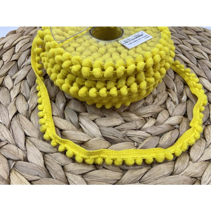 İNCE ŞERİT PONPON SARI / 1 METRE