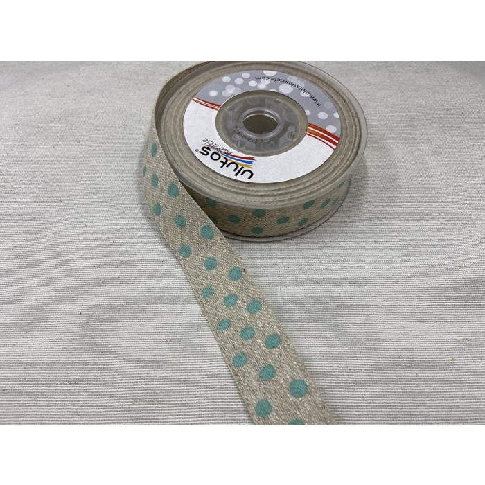 JÜT MİNT YEŞİL PUANTİYELİ 2,5 CM / 1 METRE