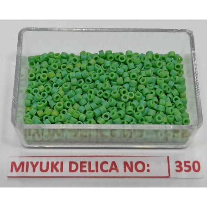 No: 350 Miyuki Delica 11/0 DB877 Rainbow Mat Yeşil (5 gram)