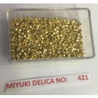 No: 421 Miyuki Delica 11/0 DB2501 Galvaniz Kaplama Açık Altın (5 gram) No: 421 Miyuki Delica 11/0 DB2501 Galvaniz Kaplama Açık Altın (5 gram)