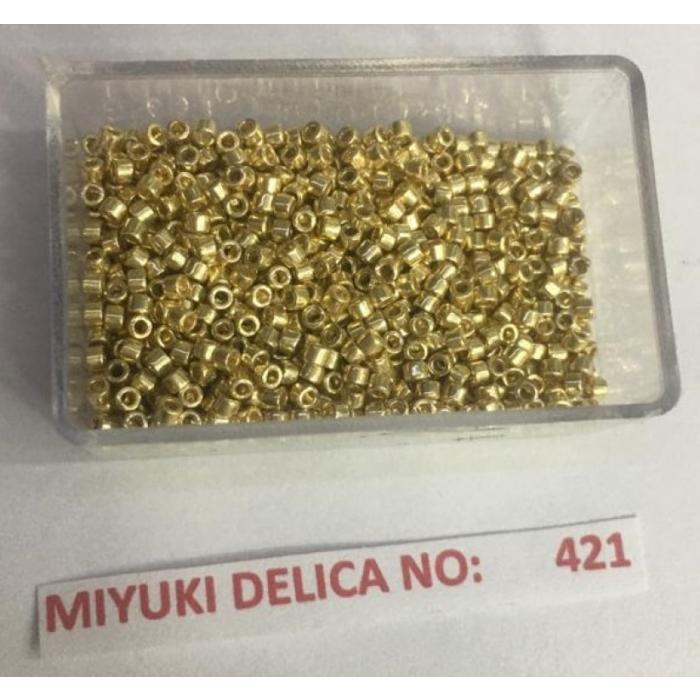 No: 421 Miyuki Delica 11/0 DB2501 Galvaniz Kaplama Açık Altın (5 gram)